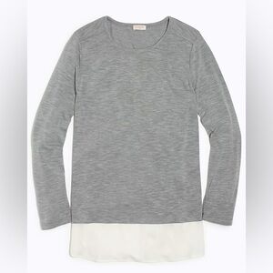 J. Crew Factory Long Sleeve Top with Silky Hem Small